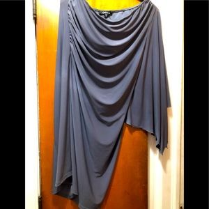 Grey/Silver One shoulder wing dress